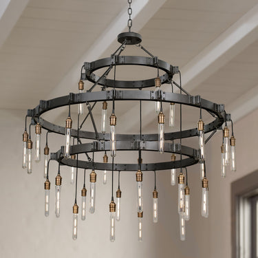 Brushed Nickel Chandelier Classic Vintage Pendant